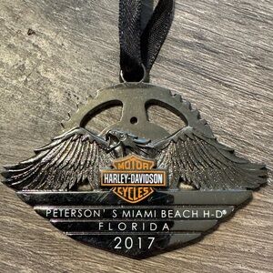 Harley-Davidson Silver and Black Eagle Ornament